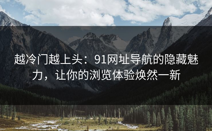 越冷门越上头：91网址导航的隐藏魅力，让你的浏览体验焕然一新