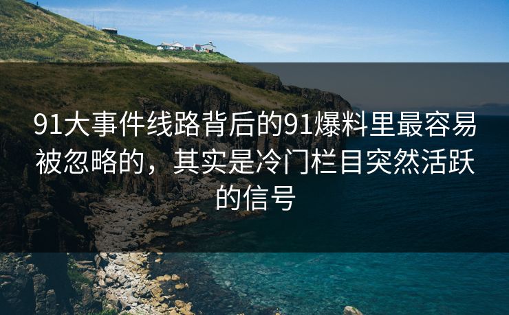 91大事件线路背后的91爆料里最容易被忽略的，其实是冷门栏目突然活跃的信号