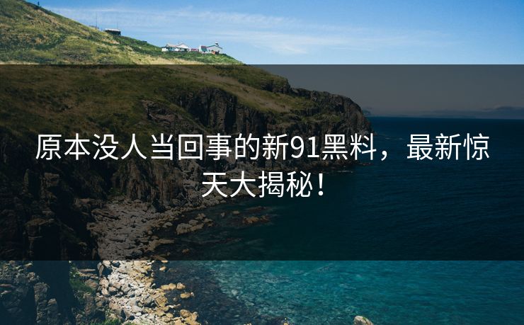 原本没人当回事的新91黑料，最新惊天大揭秘！