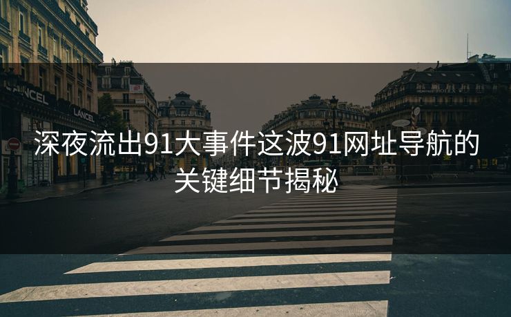 深夜流出91大事件这波91网址导航的关键细节揭秘