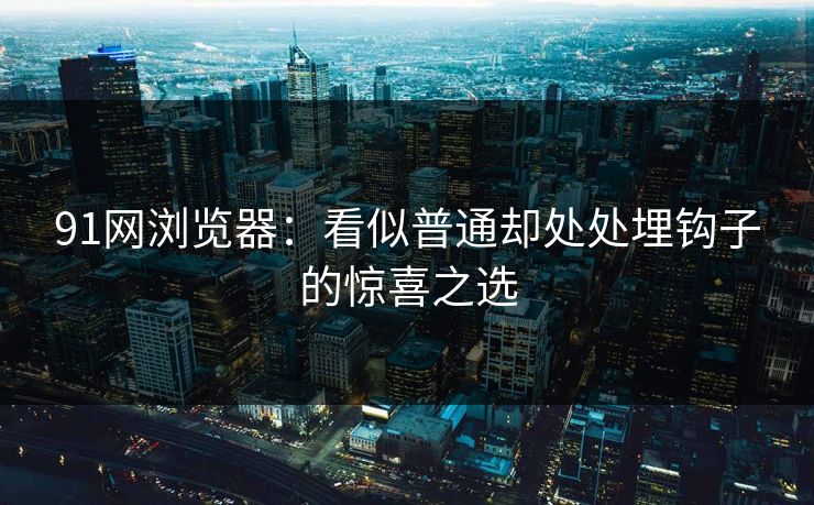 91网浏览器：看似普通却处处埋钩子的惊喜之选
